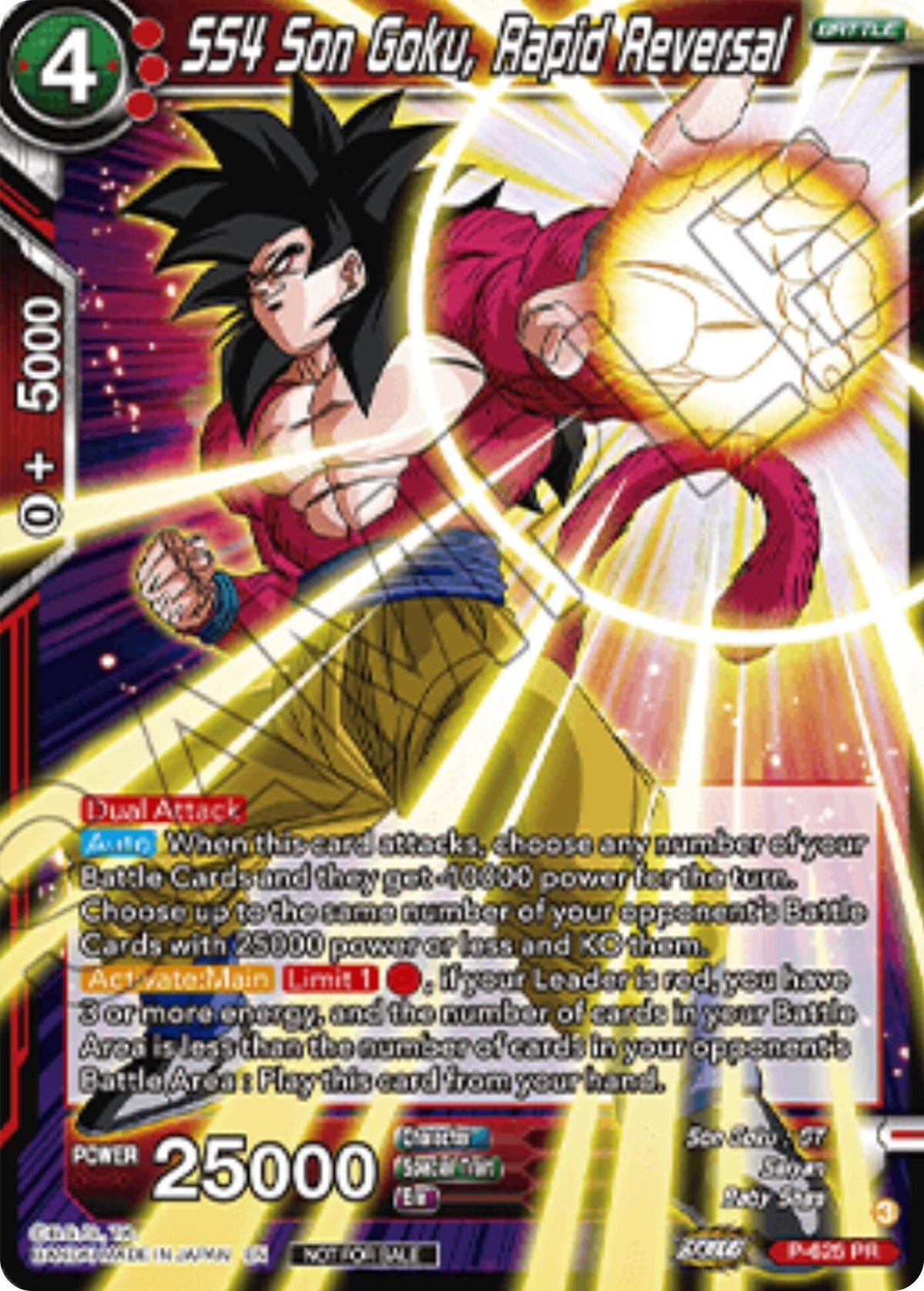 Image for SS4 Son Goku, Rapid Reversal (Championship 2025 Finals Pack) (P-625) (TPR) - Dragon Ball Super: Masters
