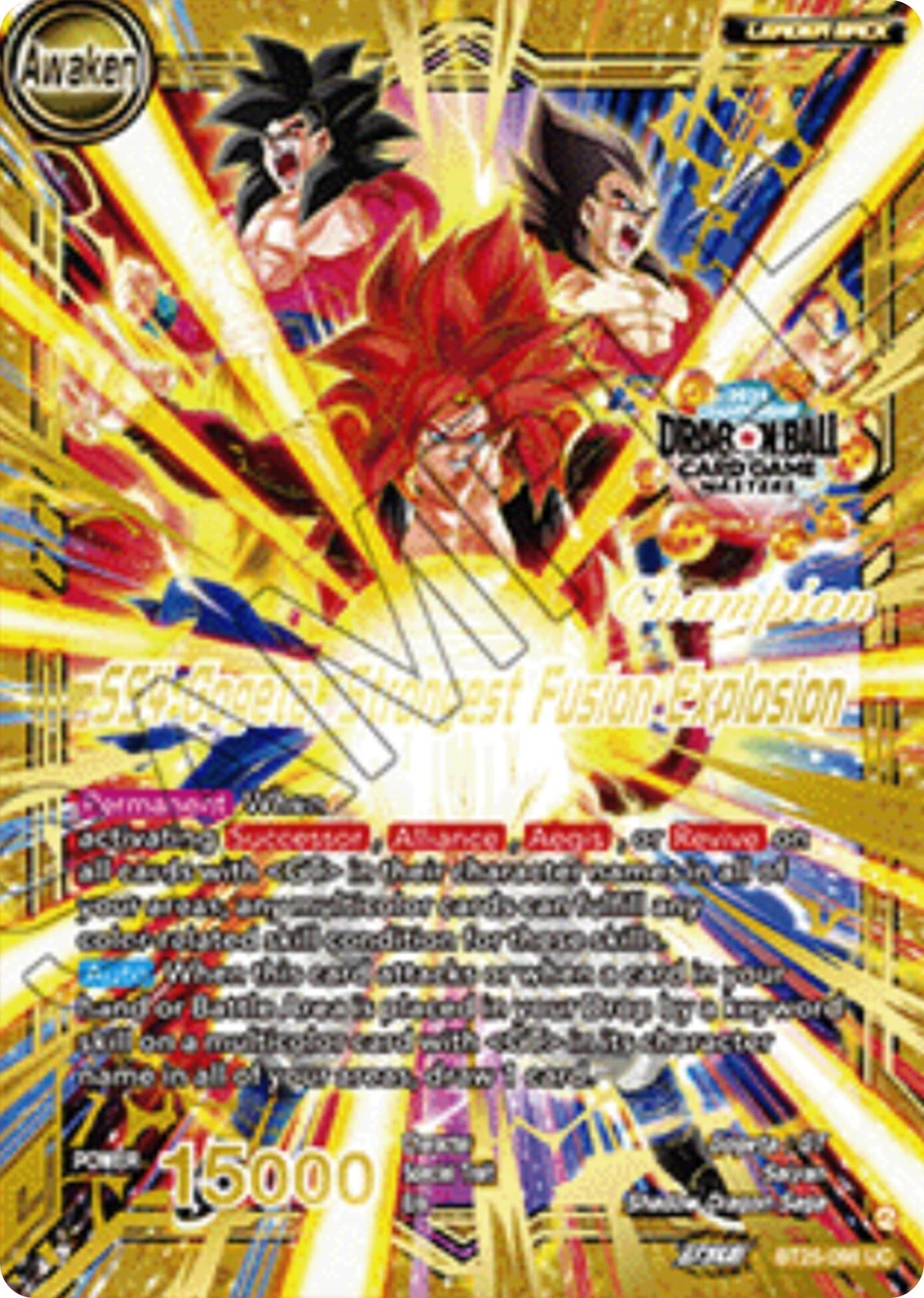 Image for SS4 Son Goku & SS4 Vegeta // SS4 Gogeta, Strongest Fusion Explosion (Champion) (BT25-098) (TPR) - Dragon Ball Super: Masters