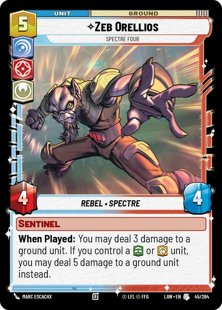 Image for Zeb Orellios - Spectre Four (45/264) (LAW) - Star Wars: Unlimited