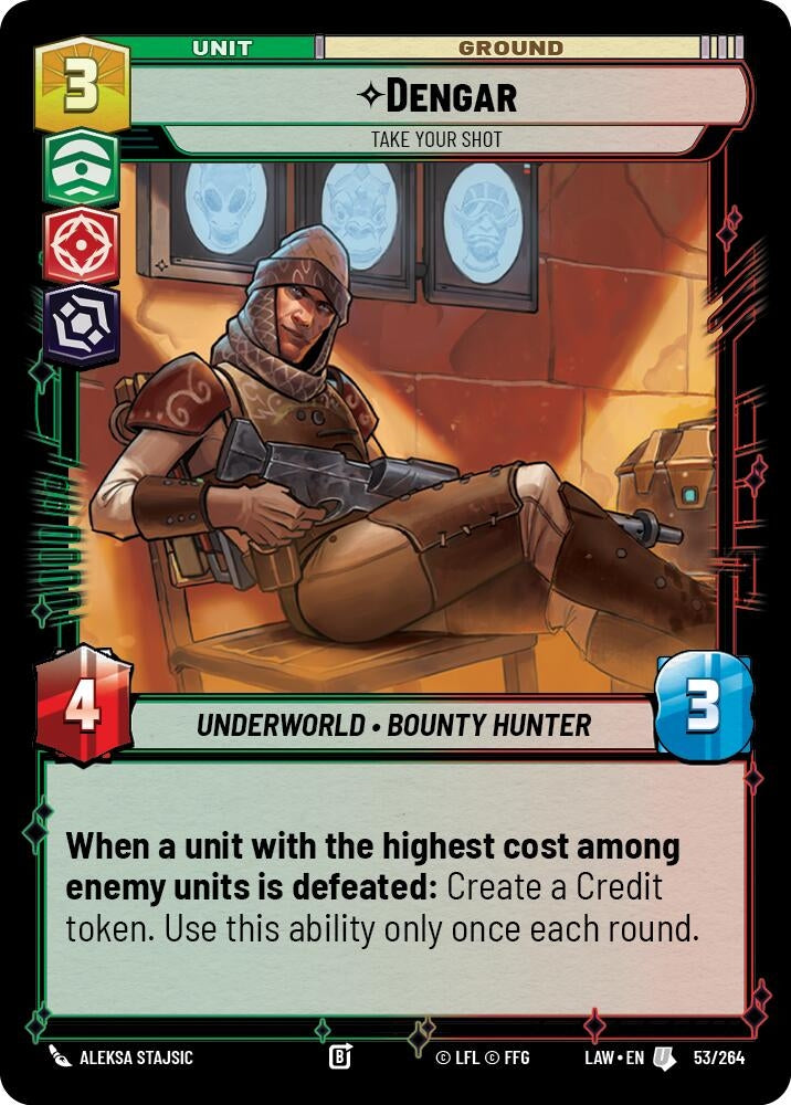 Image for Dengar - Take Your Shot (53/264) (LAW) - Star Wars: Unlimited