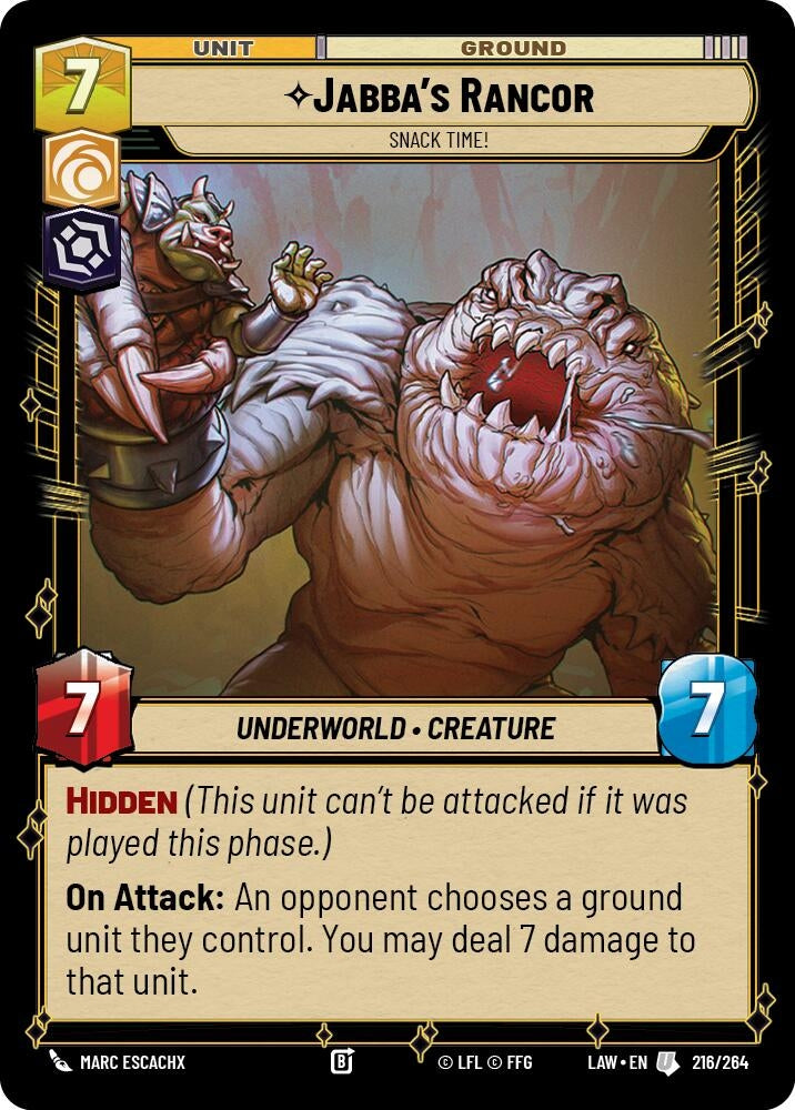 Image for Jabba's Rancor - Snack Time! (216/264) (LAW) - Star Wars: Unlimited