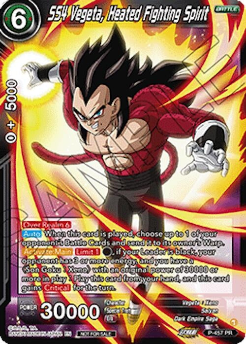 Image for SS4 Vegeta, Heated Fighting Spirit (Ultra-Bout Series Tournament Pack Vol.1) (P-457) (TPR) - Dragon Ball Super: Masters
