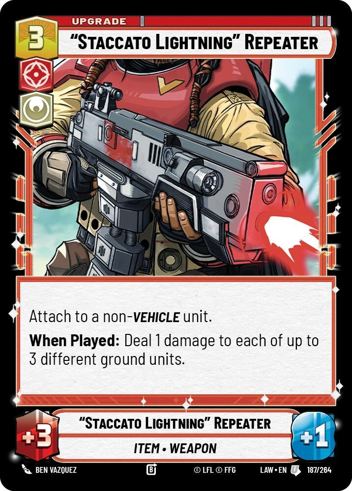 Image for "Staccato Lightning" Repeater (187/264) (LAW) - Star Wars: Unlimited