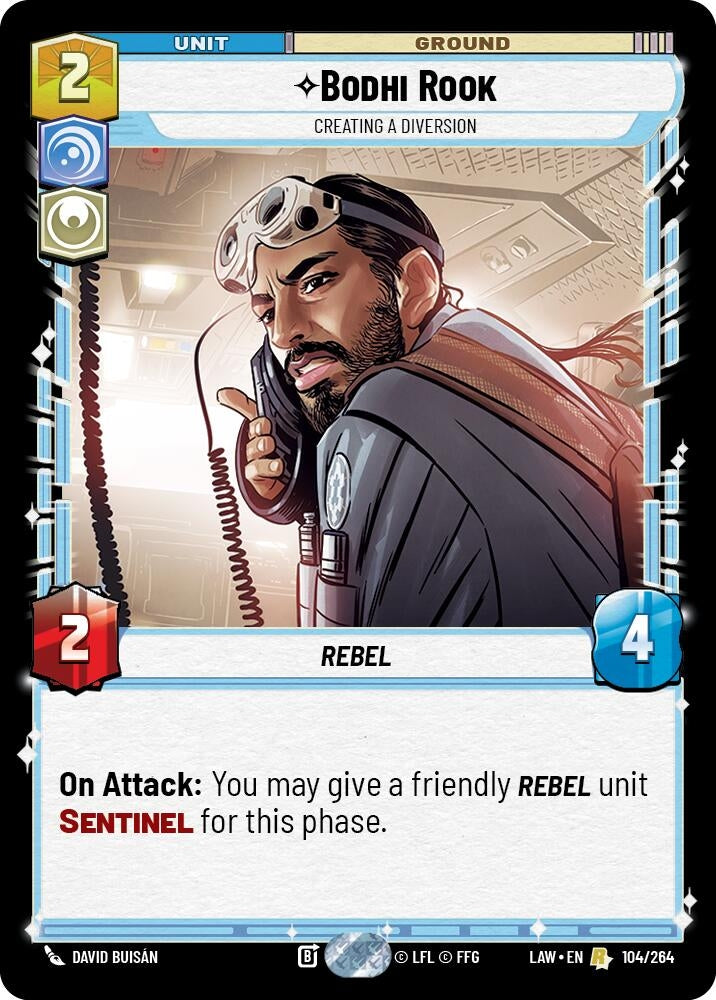 Image for Bodhi Rook - Creating a Diversion (104/264) (LAW) - Star Wars: Unlimited