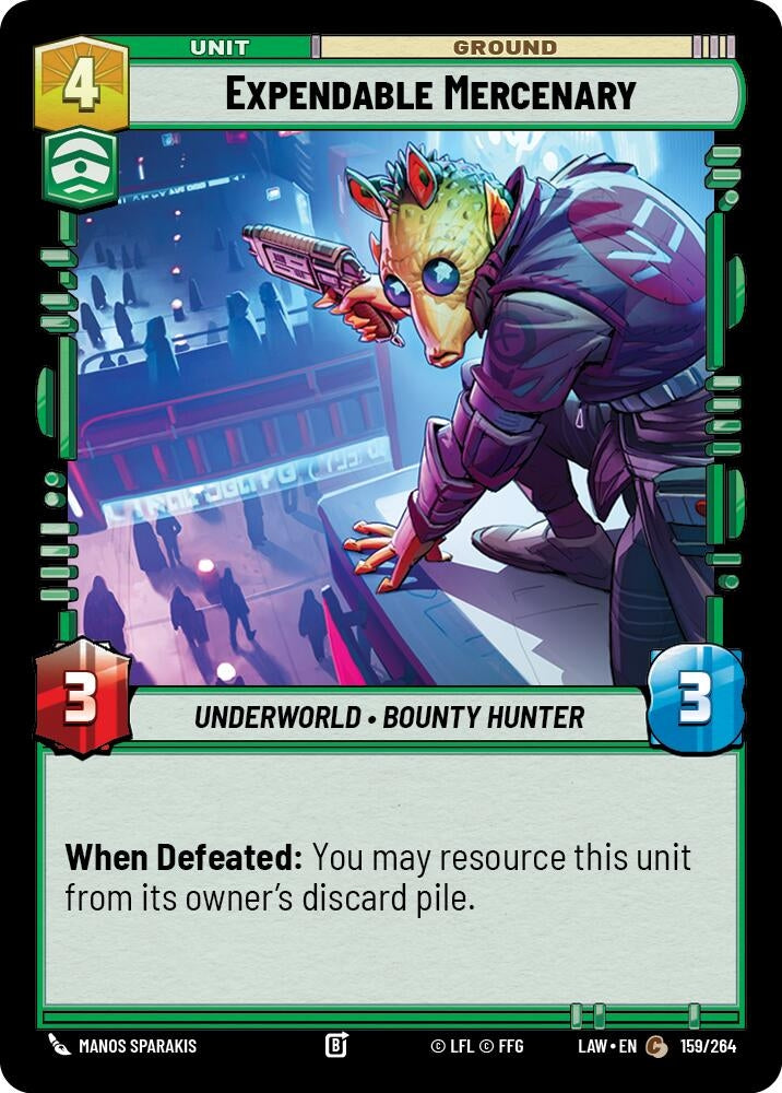 Image for Expendable Mercenary (159/264) (LAW) - Star Wars: Unlimited