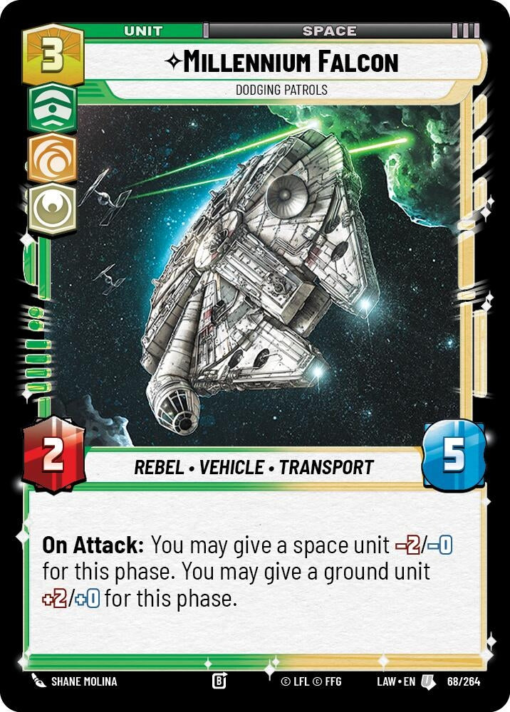 Image for Millennium Falcon - Dodging Patrols (68/264) (LAW) - Star Wars: Unlimited