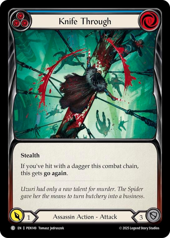 Image for Knife Through (Blue) (PEN149) (PEN) - Flesh and Blood TCG