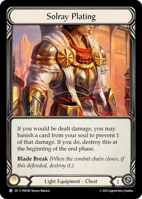 Image for Solray Plating (PEN180) (PEN) - Flesh and Blood TCG