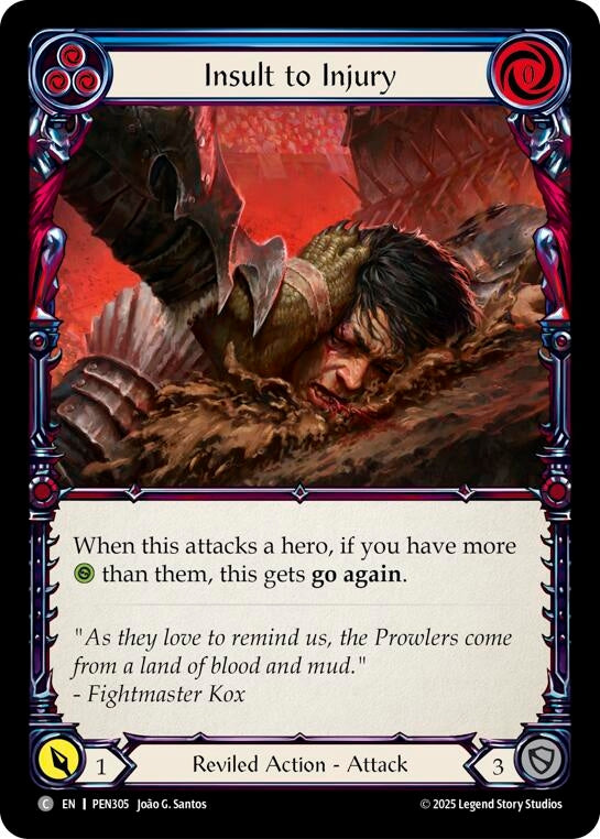 Image for Insult To Injury (Blue) (PEN305) (PEN) - Flesh and Blood TCG