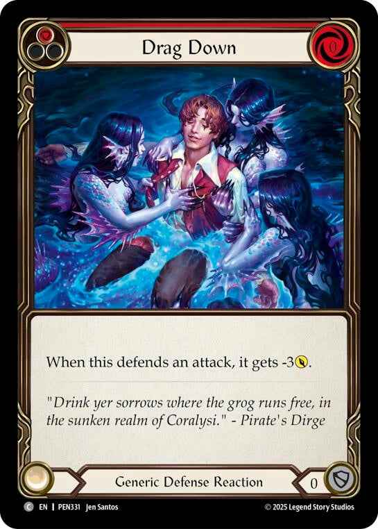 Image for Drag Down (Red) (PEN331) (PEN) - Flesh and Blood TCG