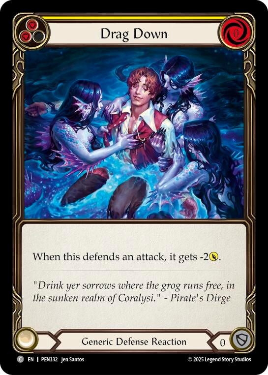 Image for Drag Down (Yellow) (PEN332) (PEN) - Flesh and Blood TCG