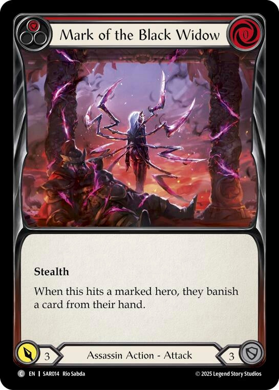 Image for Mark of the Black Widow (Red) (SAR014) - Flesh and Blood TCG