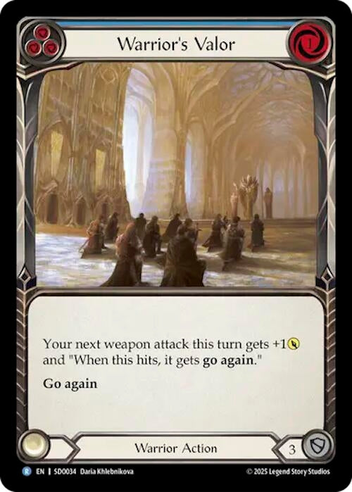 Image for Warrior's Valor (Blue) (SDO034) - Flesh and Blood TCG