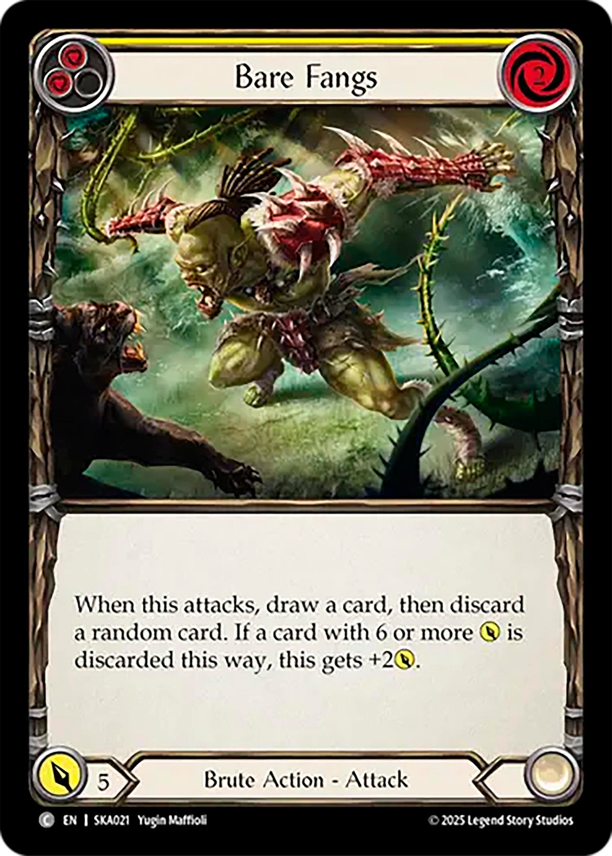 Image for Bare Fangs (Yellow) (SKA021) - Flesh and Blood TCG