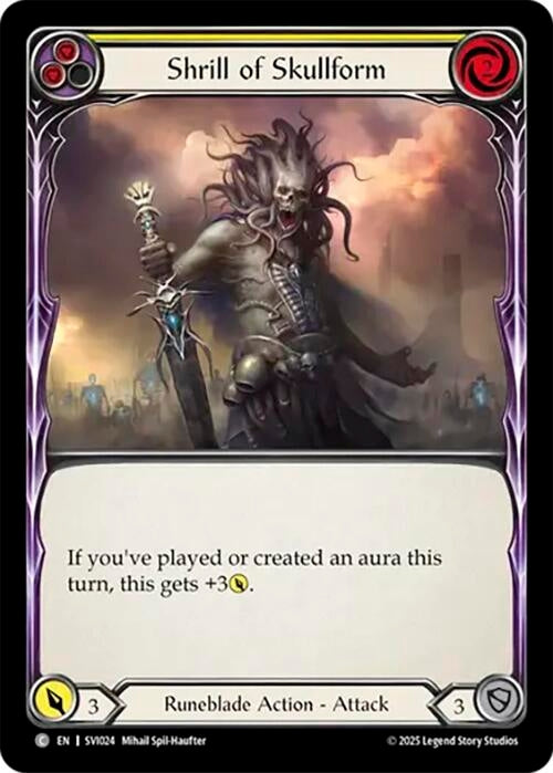 Image for Shrill of Skullform (Yellow) (SVI024) - Flesh and Blood TCG