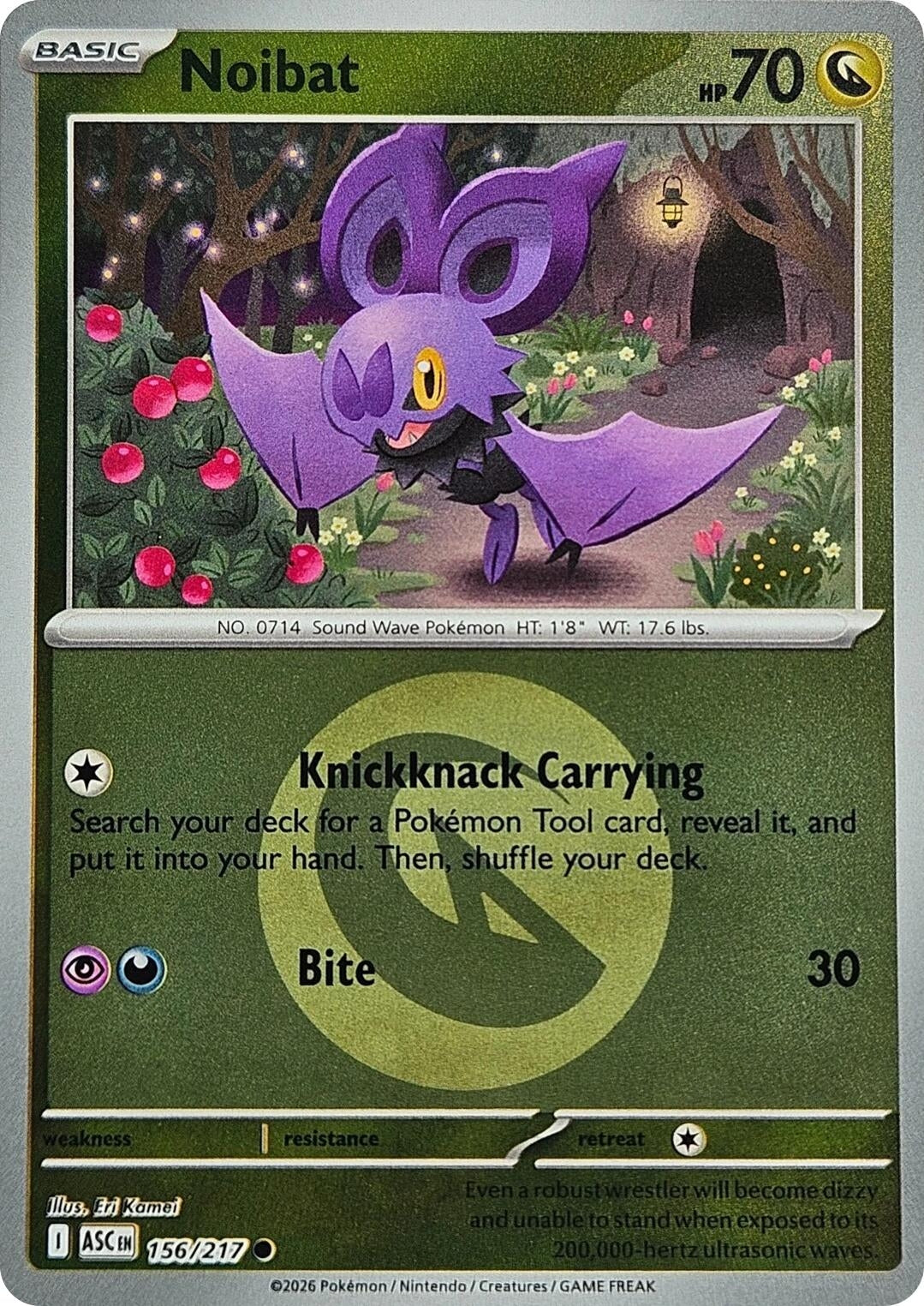 Image for Noibat (Energy Symbol Pattern) (156/217) (ASC) - Pokemon