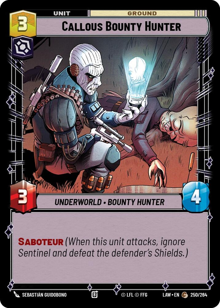 Image for Callous Bounty Hunter (250/264) (LAW) - Star Wars: Unlimited