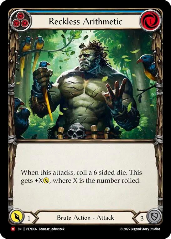 Image for Reckless Arithmetic (Blue) (PEN006) (PEN) - Flesh and Blood TCG