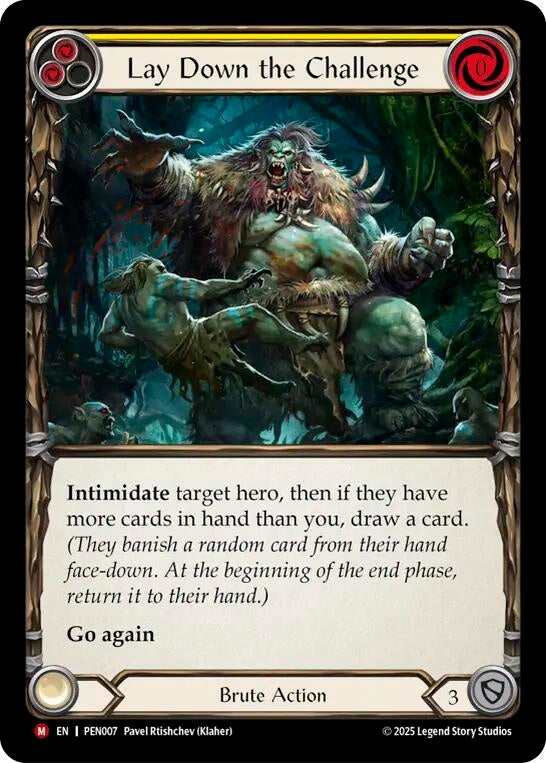 Image for Lay Down The Challenge (Yellow) (PEN007) (PEN) - Flesh and Blood TCG