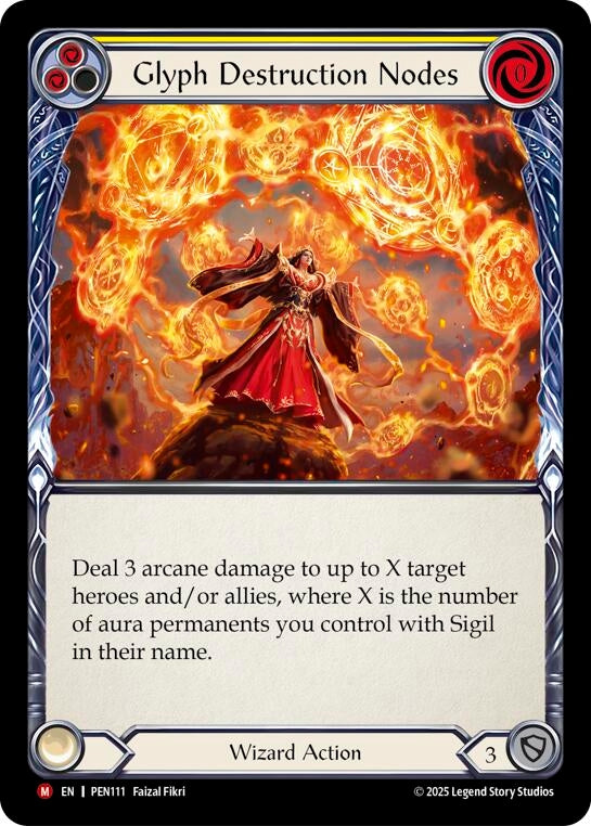 Image for Glyph Destruction Nodes (Yellow) (PEN111) (PEN) - Flesh and Blood TCG
