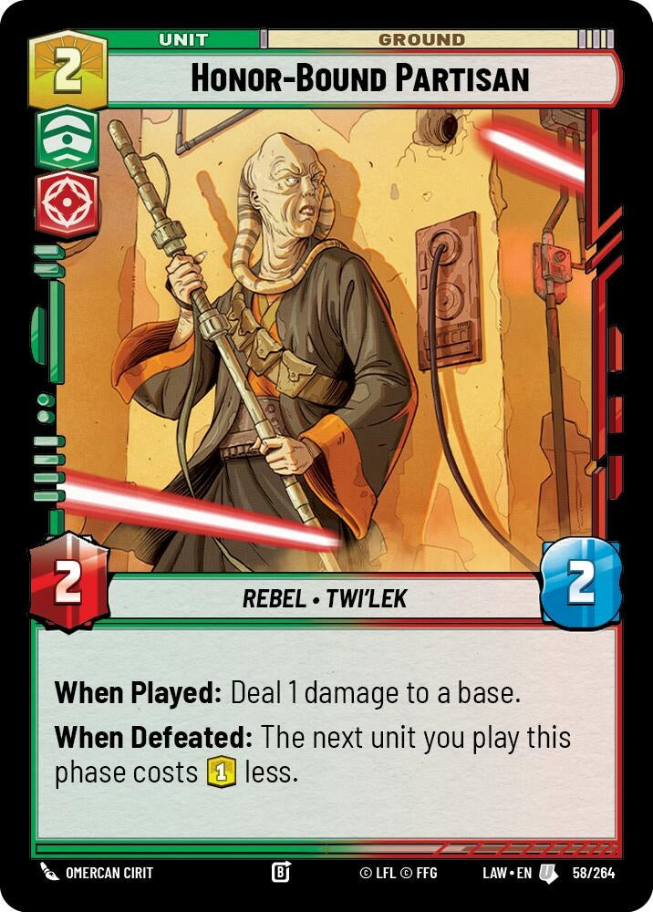 Image for Honor-Bound Partisan (58/264) (LAW) - Star Wars: Unlimited