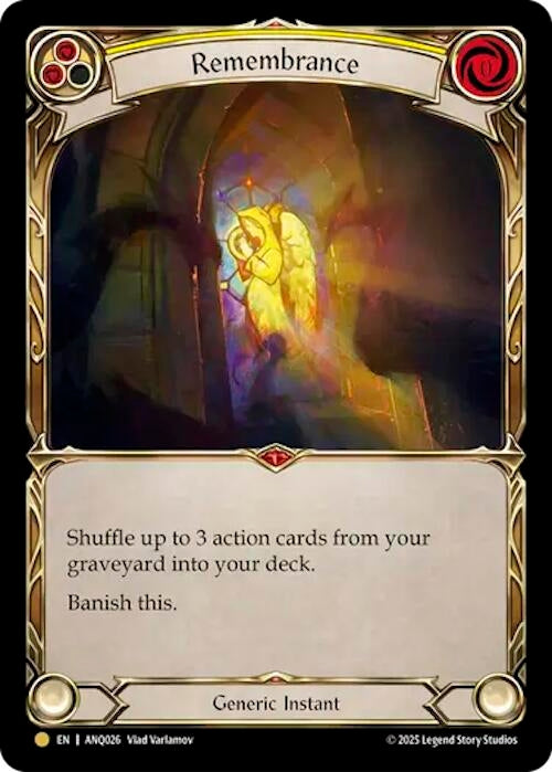 Image for Remembrance (Yellow) (ANQ026) (ANQ026) (ANQ) - Flesh and Blood TCG