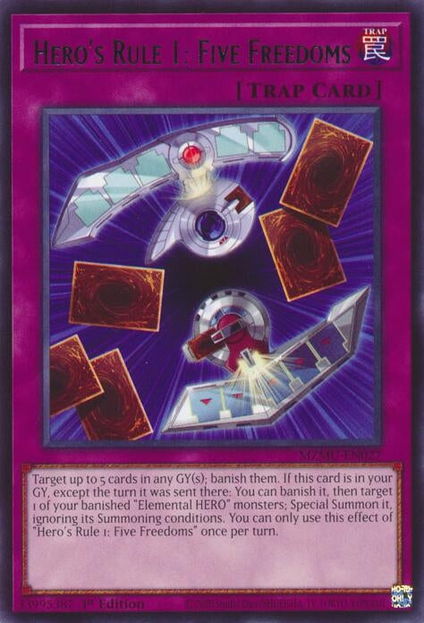 Image for Hero's Rule 1: Five Freedoms (MZMU-EN027) - YuGiOh