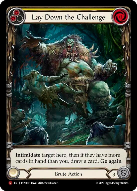 Image for Lay Down The Challenge (Yellow) (Extended Art) (PEN007) (PEN) - Flesh and Blood TCG