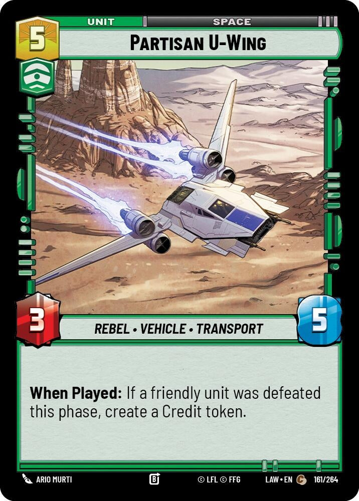 Image for Partisan U-Wing (161/264) (LAW) - Star Wars: Unlimited