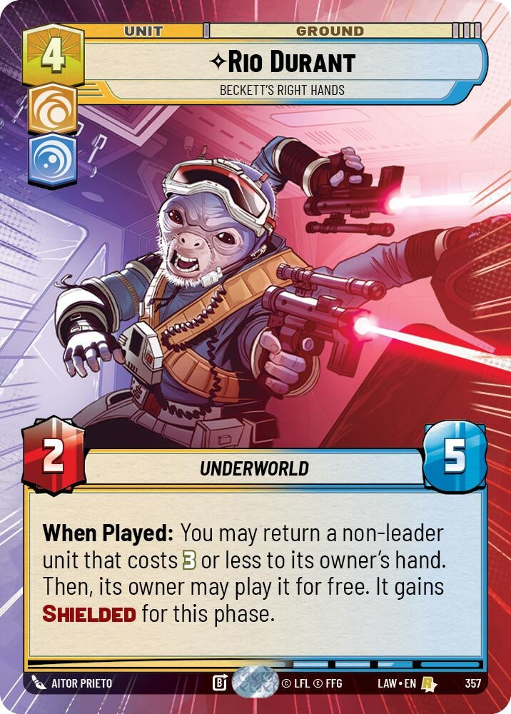 Image for Rio Durant - Beckett's Right Hands (Hyperspace) (357) (LAW) - Star Wars: Unlimited