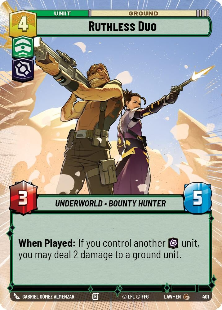 Image for Ruthless Duo (Hyperspace) (401) (LAW) - Star Wars: Unlimited