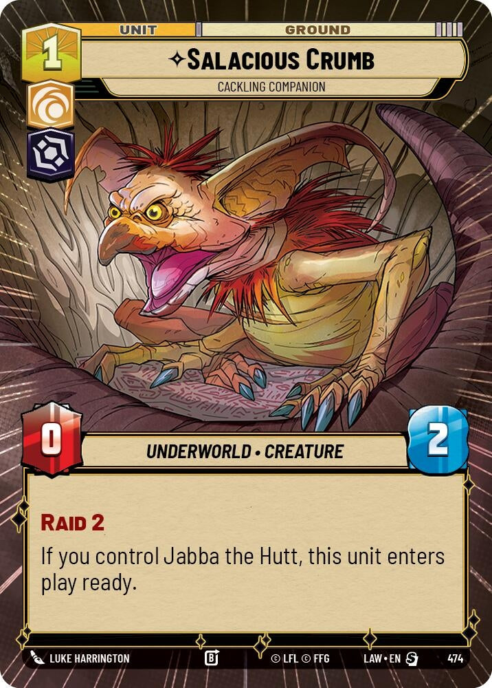 Image for Salacious Crumb - Cackling Companion (Hyperspace) (474) (LAW) - Star Wars: Unlimited