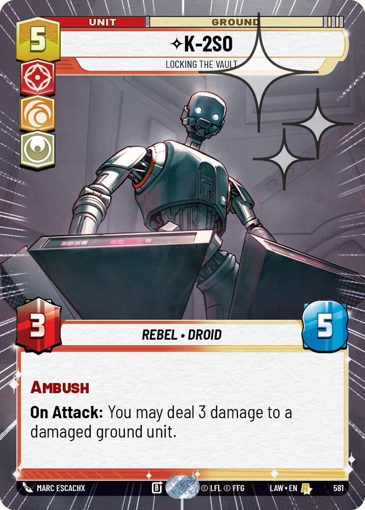 Image for K-2S0 - Locking the Vault (Hyperspace Foil) (581) (LAW) - Star Wars: Unlimited