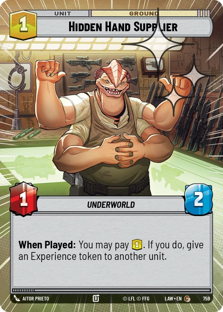 Image for Hidden Hand Supplier (Hyperspace Foil) (759) (LAW) - Star Wars: Unlimited