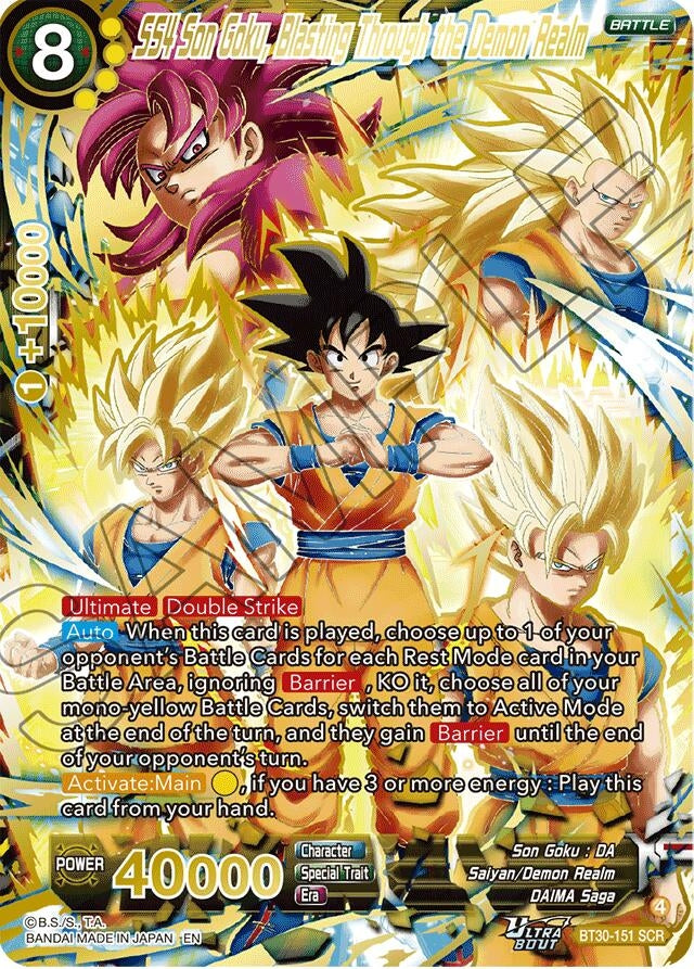 Image for SS4 Son Goku, Blasting Through the Demon Realm (SCR) (BT30-151) (BT30) - Dragon Ball Super: Masters