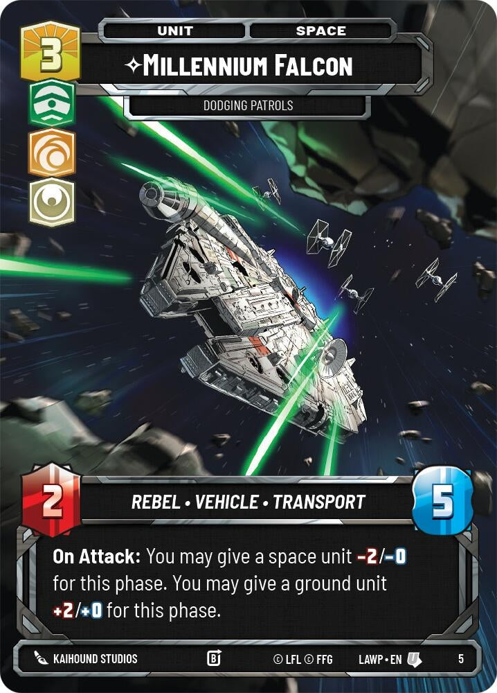 Image for Millennium Falcon - Dodging Patrols (5) (LAW-WPP) - Star Wars: Unlimited