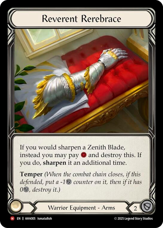 Image for Reverent Rerebrace (AHA005) (AHA) - Flesh and Blood TCG