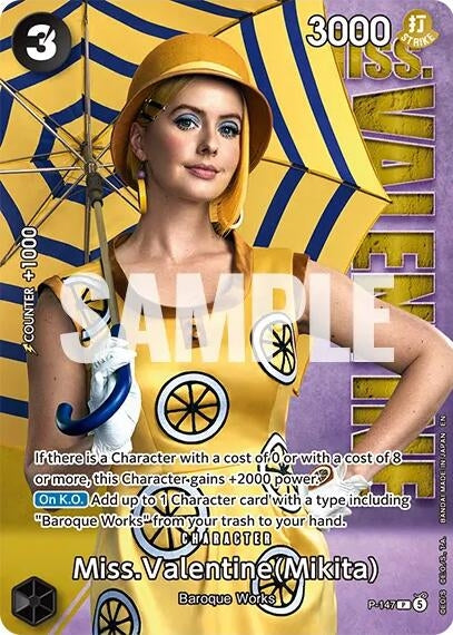 Image for Miss.Valentine (Mikita) - P-147 (Premium Card Collection -Live Action Edition Vol.2 Baroque Works-) (OP-PR) - One Piece Card Game