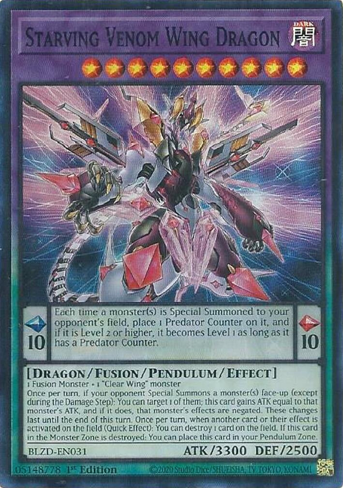Image for Starving Venom Wing Dragon (BLZD-EN031) (BLZD) - YuGiOh