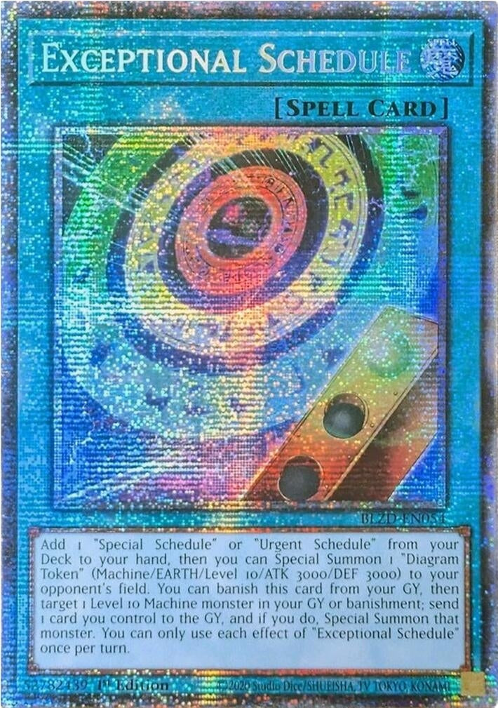 Image for Exceptional Schedule (Starlight Rare) (BLZD-EN054) (BLZD) - YuGiOh