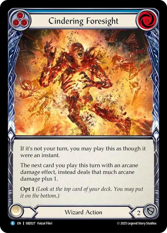 Image for Cindering Foresight (Blue) (SBZ027) - Flesh and Blood TCG