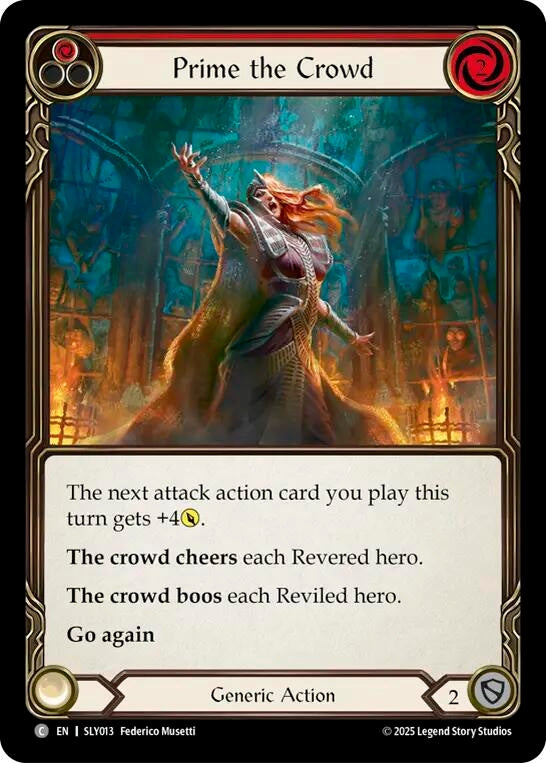 Image for Prime the Crowd (Red) (SLY013) - Flesh and Blood TCG