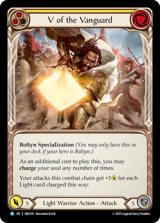 Image for V of the Vanguard (Yellow) (SBL030) - Flesh and Blood TCG