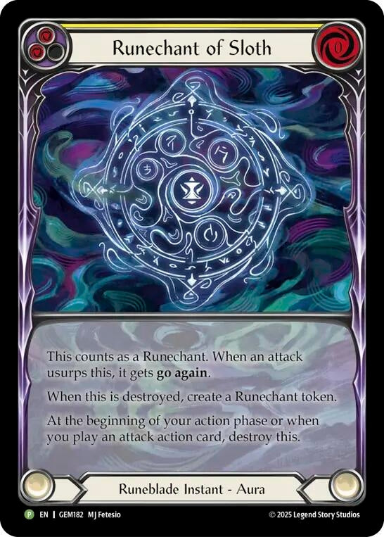 Image for Runechant of Sloth (Yellow) (GEM182) (GEM) - Flesh and Blood TCG