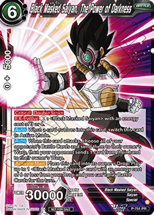 Image for Black Masked Saiyan, The Power of Darkness (Ultra-Bout Series Tournament Pack Vol.3) (P-751) (TPR) - Dragon Ball Super: Masters