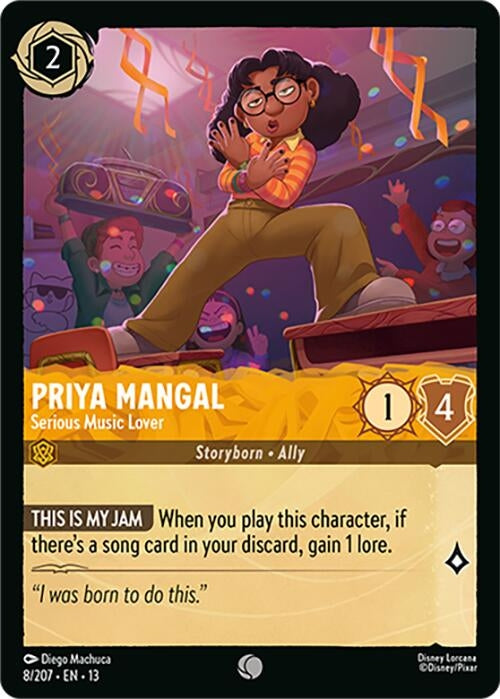 Image for Priya Mangal - Serious Music Lover (8/207) (13) - Disney Lorcana