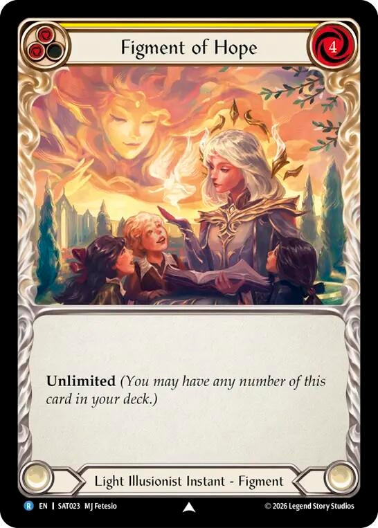 Image for Figment of Hope (Yellow) // Suraya, Archangel of Endless Hope (SAT023) (SAT) - Flesh and Blood TCG