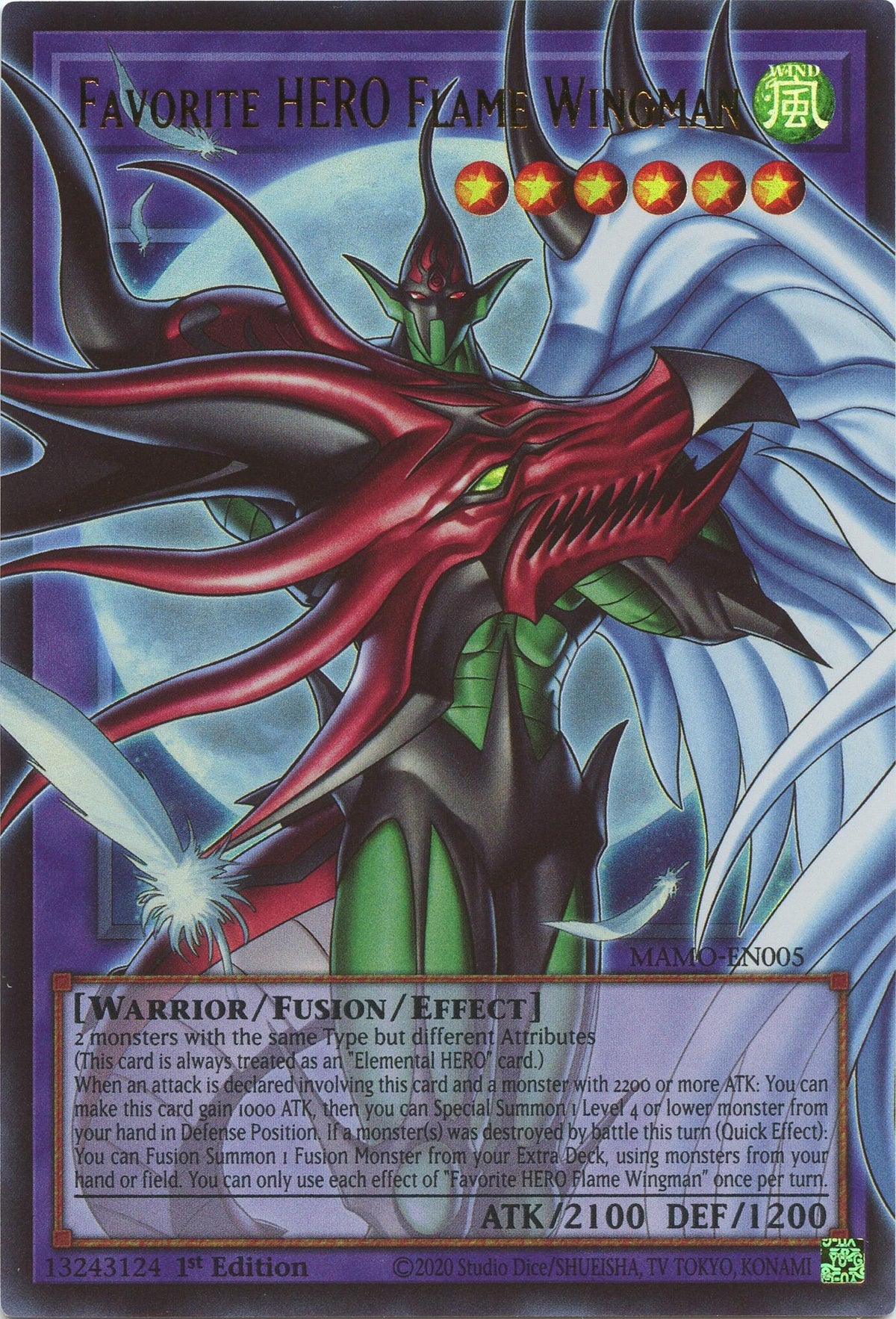 Image for Favorite HERO Flame Wingman (Extended Art) (MAMO-EN005) (MAMO) - YuGiOh
