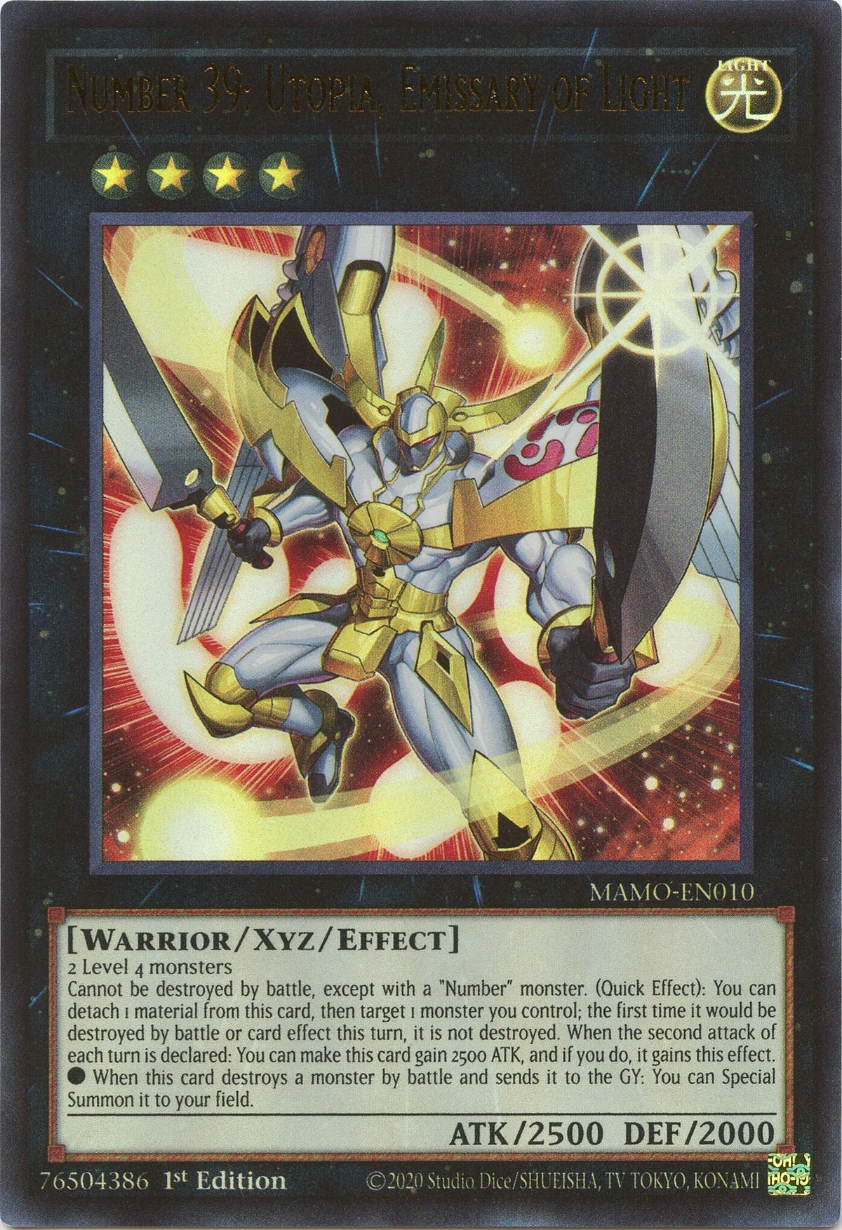 Image for Number 39: Utopia, Emissary of Light (MAMO-EN010) (MAMO) - YuGiOh