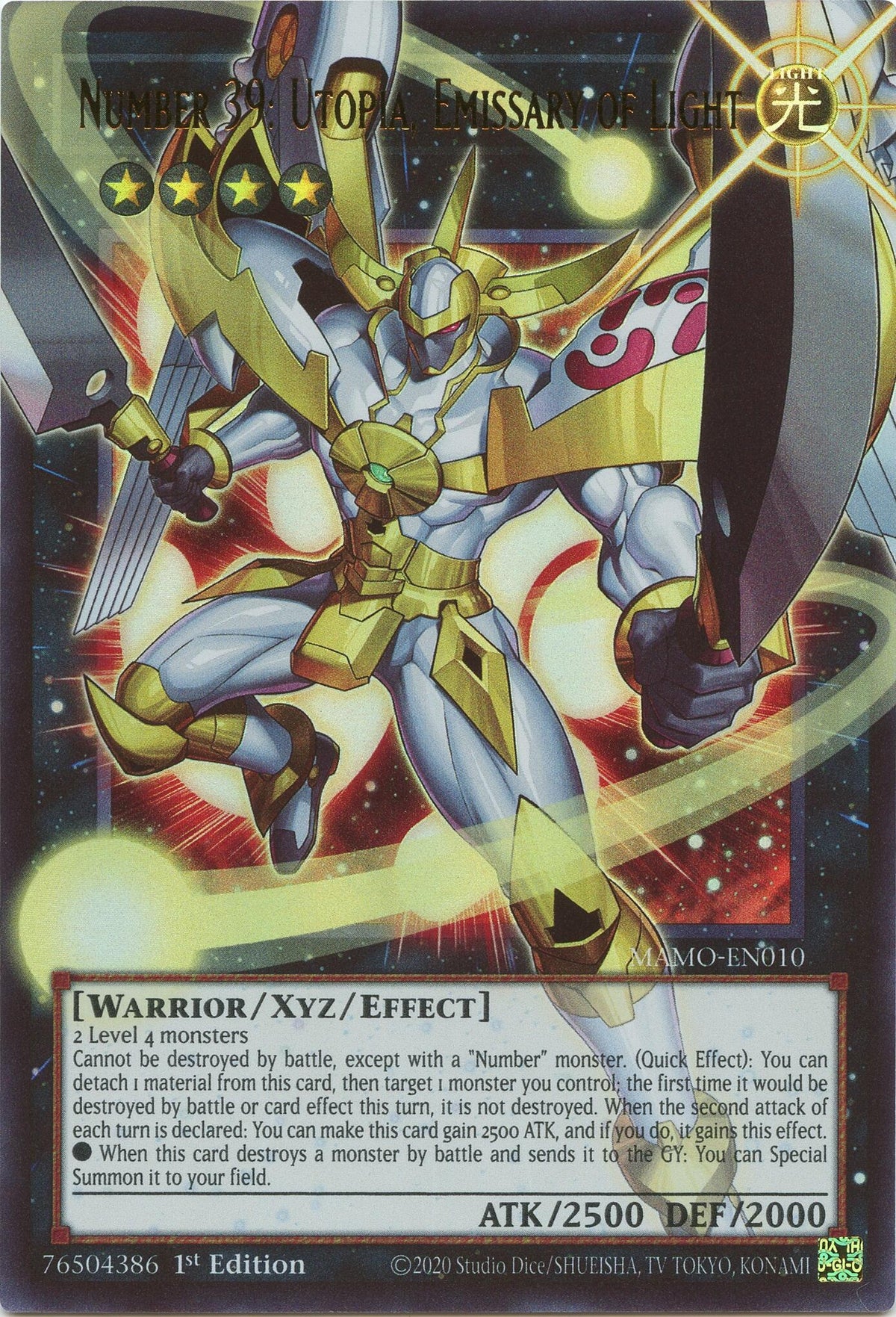 Image for Number 39: Utopia, Emissary of Light (Extended Art) (MAMO-EN010) (MAMO) - YuGiOh